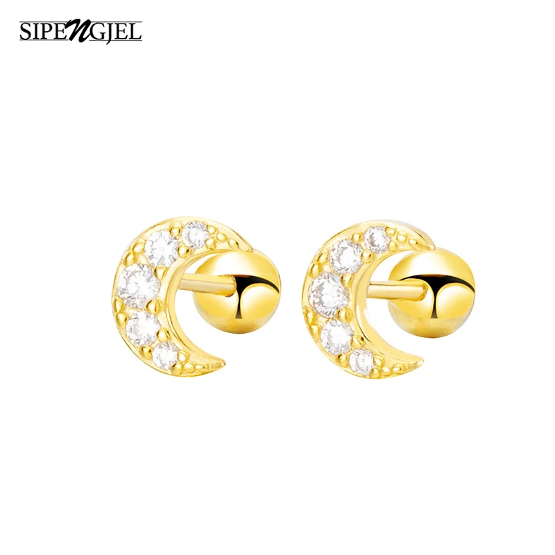 

SIPENGJEL Fashion Cubic Zircon Ear Stud Piercing Earrings Conch Helix Cartilage Piercing Earrings For Women Body Jewelry