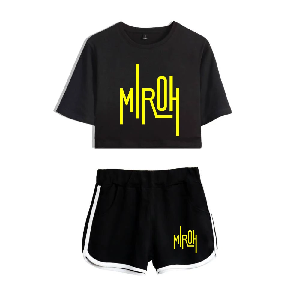 Wandering print women's summer cotton breathable black casual suit fashion women's two-piece girl belly button T-shirt + shorts
Wandering print women's summer cotton breathable black casual suit fashion women's two-piece girl belly button T-shirt + shorts