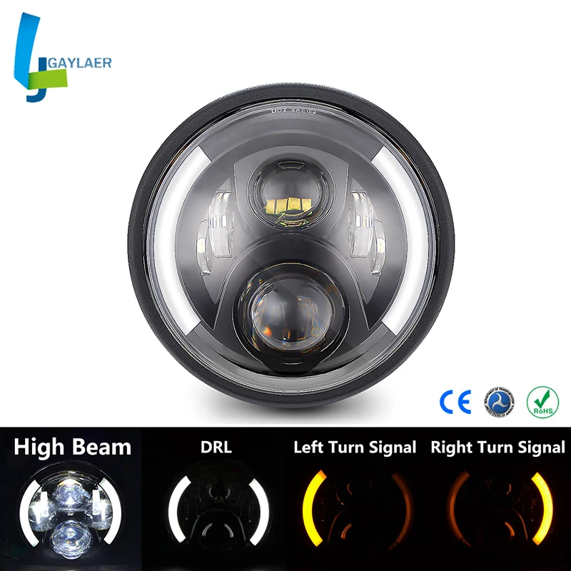 7.5" Motorcycle LED Headlight with Halo Angel Eye DRL Turn Signal Light Indicator for Harley Cafer Racer Chopper Bobber
7.5" Motorcycle LED Headlight with Halo Angel Eye DRL Turn Signal Light Indicator for Harley Cafer Racer Chopper Bobber