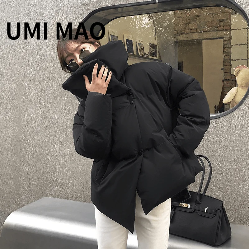 

Женская короткая стеганая куртка UMI MAO, Корейская версия, свободная зимняя новая толстая пуховая куртка для бега, объемный пуховик Y2K в стиле ...
