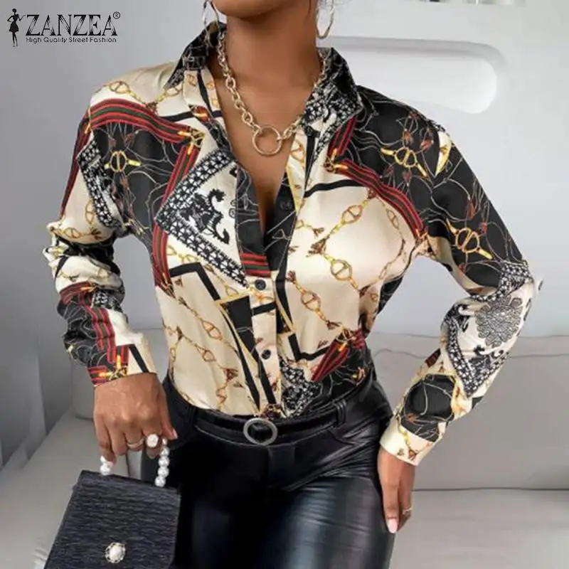 Womens Holiday Fashion Shirt ZANZEA Retro Floral Print Tops 2021 Autumn Lapel Streetwear Blusas Female Casual Long Sleeve Tunic
Womens Holiday Fashion Shirt ZANZEA Retro Floral Print Tops 2021 Autumn Lapel Streetwear Blusas Female Casual Long Sleeve Tunic