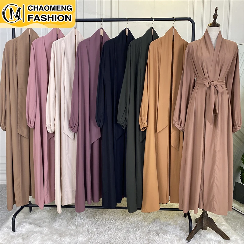 Eid Mubarak элегантная простая абайя Дубай мусульманский для женщин кардиган кафтан