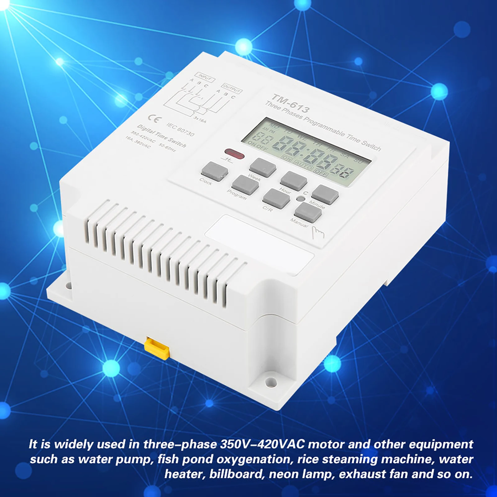 Three Phase Smart Digital Weekly to Use, High Programmable Control Relay Power Timer Switch For Water Pump Motor Controller
Three Phase Smart Digital Weekly to Use, High Programmable Control Relay Power Timer Switch For Water Pump Motor Controller