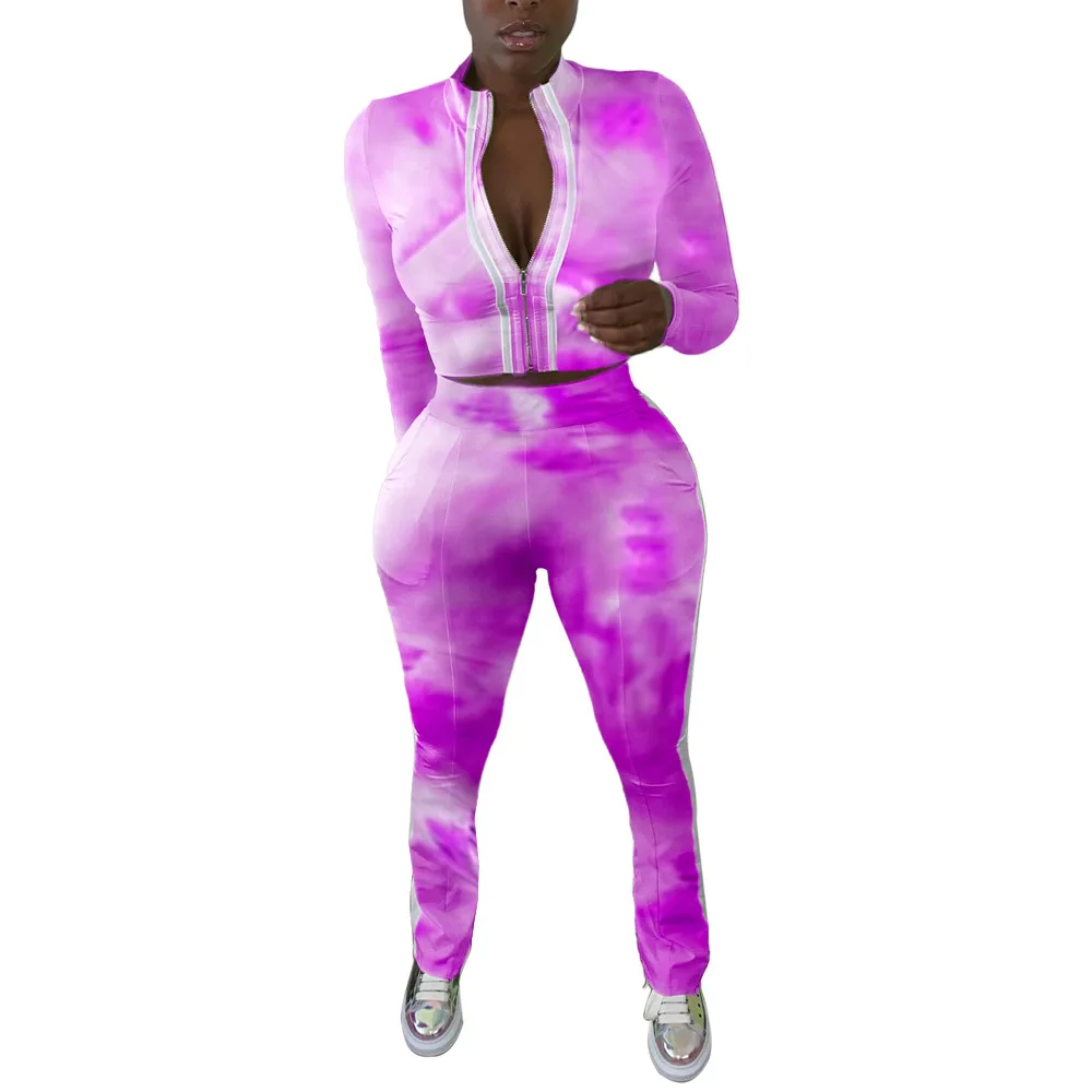 Cutubly Long Sleeve Women'S Set Tracksuit Autumn Tie Dye Print Two Piece Set Zipper Coat Top Pencil Pants Set Suit Outfits
Cutubly Long Sleeve Women'S Set Tracksuit Autumn Tie Dye Print Two Piece Set Zipper Coat Top Pencil Pants Set Suit Outfits
