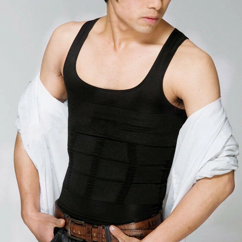 Body Shaper Men Slimming Tummy Shapewear Vest Belly Control Shirt Corset Waist Trainer Cincher Mens Underwear 2019 New | Мужская одежда