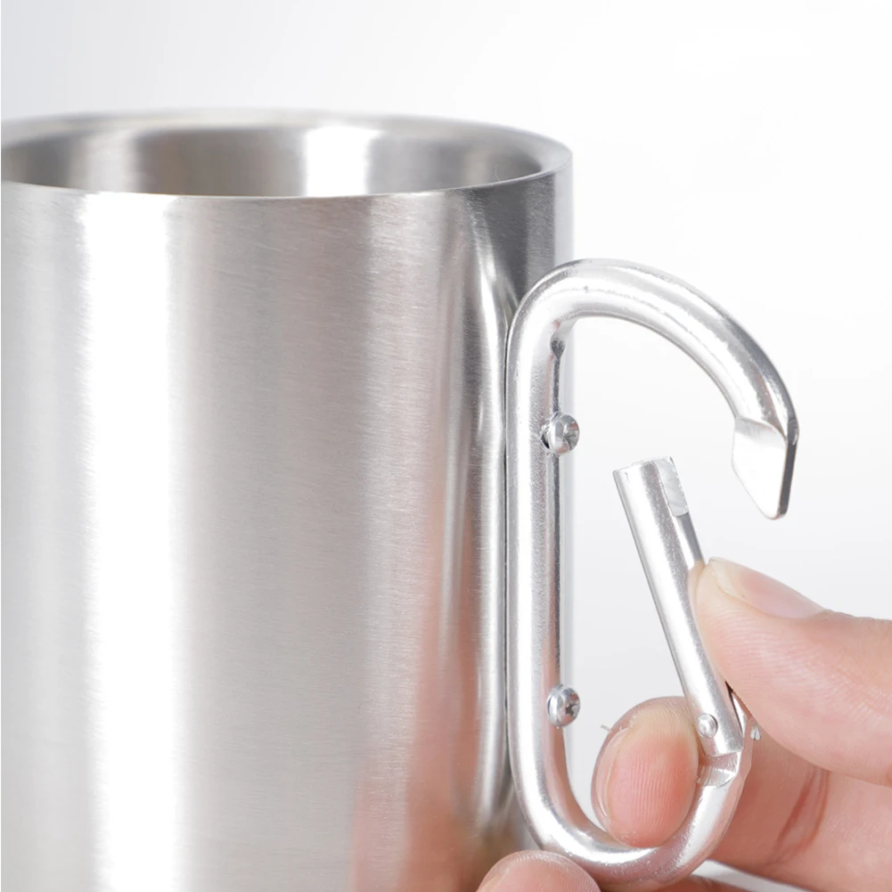 Tumbler 330ml Stainless Steel Travel Water Tea Coffee Mug Self Lock Carabiner Handle Cup For Camping Hiking Climbing Outdoor
Tumbler 330ml Stainless Steel Travel Water Tea Coffee Mug Self Lock Carabiner Handle Cup For Camping Hiking Climbing Outdoor