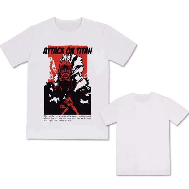 Japanese anime attack giant T-shirt men's and women's Shingeki No Kyojin short-sleeved shirt summer streetwear 
Japanese anime attack giant T-shirt men's and women's Shingeki No Kyojin short-sleeved shirt summer streetwear