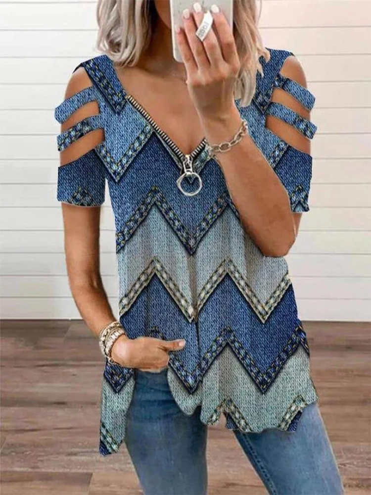 Women's T-Shirt 2021 Summer Fashion Print Floral V-Neck Zipper Tshirt Hollow Pullover Casual Loose Oversize Ladies Top Tee Shirt
Women's T-Shirt 2021 Summer Fashion Print Floral V-Neck Zipper Tshirt Hollow Pullover Casual Loose Oversize Ladies Top Tee Shirt
