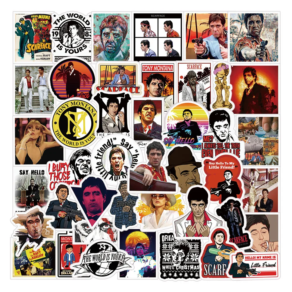 10/30/50pcs/pack Scarface Classic Moive Graffiti Stickers For Skateboard Helmet Gift Box Bicycle Computer Notebook Car Decal Etc
10/30/50pcs/pack Scarface Classic Moive Graffiti Stickers For Skateboard Helmet Gift Box Bicycle Computer Notebook Car Decal Etc