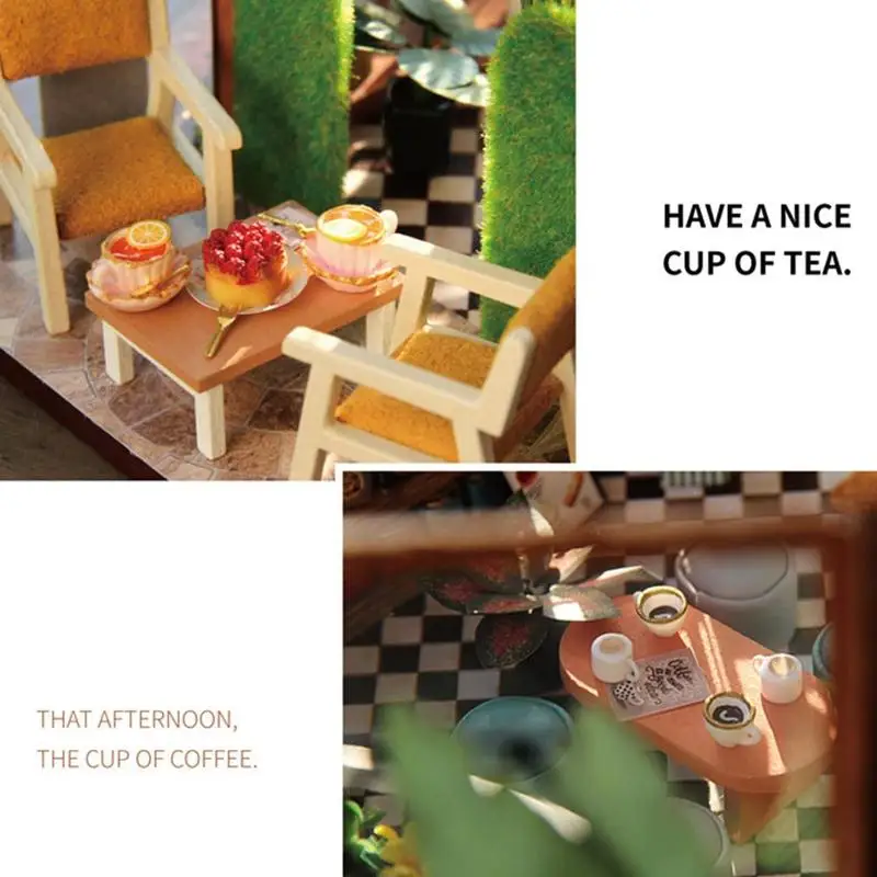 1Pc Mini Wooden Cabin Garden Coffee House Furniture Model Kit with LED Light DIY Cabin Handmade Assembled Model Toys
1Pc Mini Wooden Cabin Garden Coffee House Furniture Model Kit with LED Light DIY Cabin Handmade Assembled Model Toys