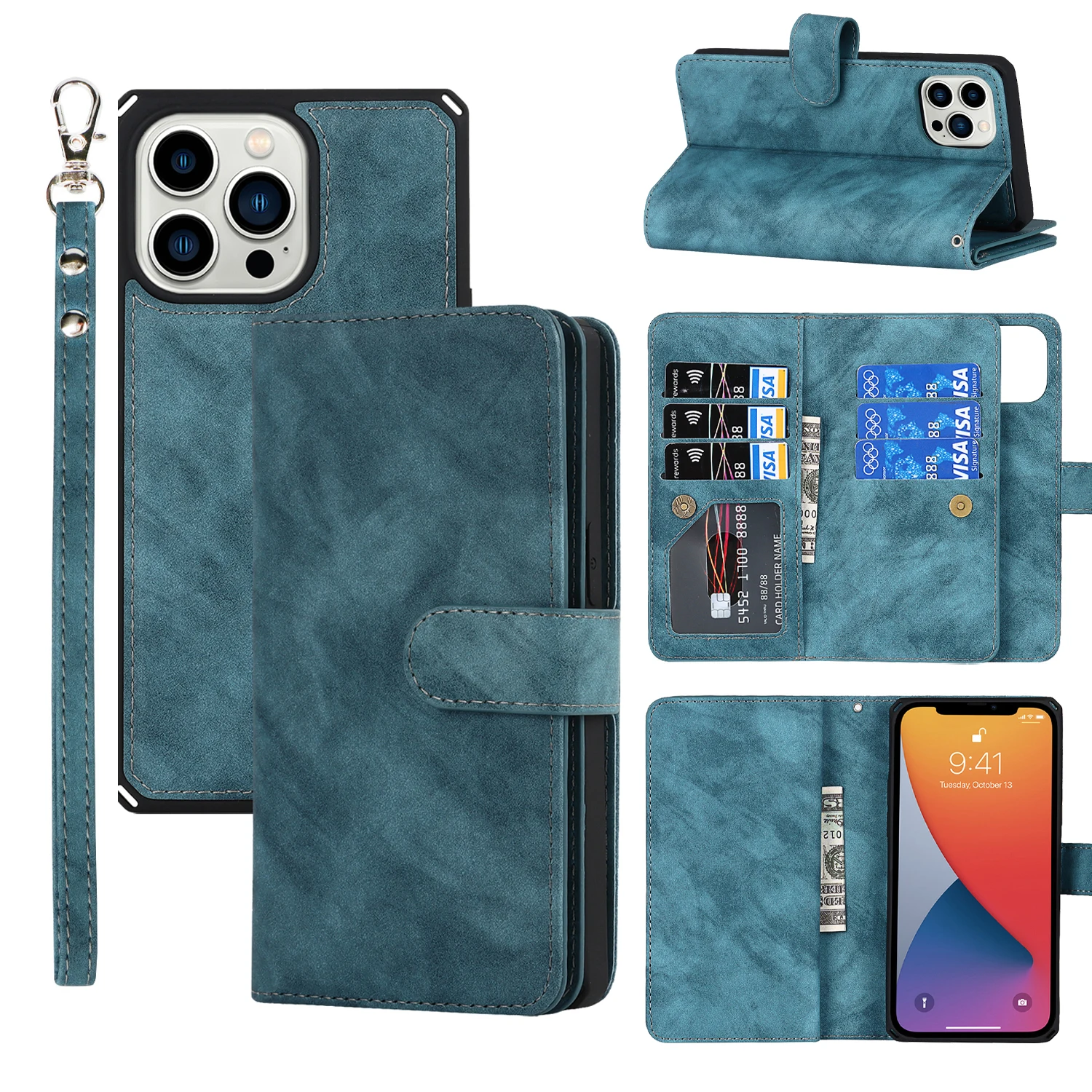Magnetic Detachable Folio Leather Wallet Case for iPhone 13 Pro Max 13 Pro 12 11 XR XS Max 8 Plus 7 Wallet Hand Strap Cover
Magnetic Detachable Folio Leather Wallet Case for iPhone 13 Pro Max 13 Pro 12 11 XR XS Max 8 Plus 7 Wallet Hand Strap Cover