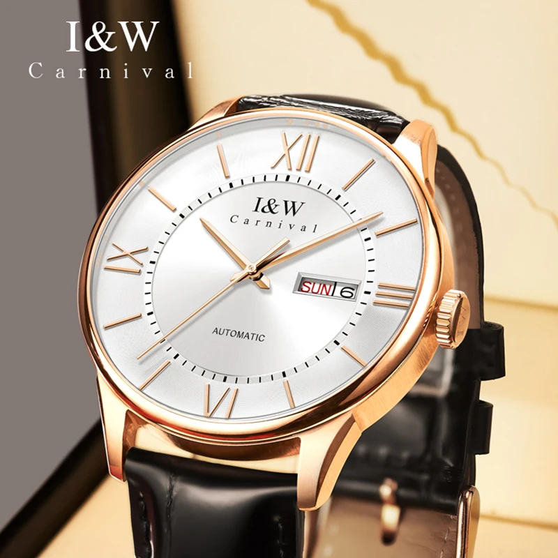 Carnival Men's Mechanical Watch Men's Automatic Watch Casual Fashion Waterproof Watch Luxury Men's Clock Relogio Masculino 8515
Carnival Men's Mechanical Watch Men's Automatic Watch Casual Fashion Waterproof Watch Luxury Men's Clock Relogio Masculino 8515