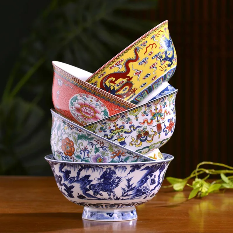 Керамическая миска для рамен 7 дюймов в китайском стиле домашняя супа и риса