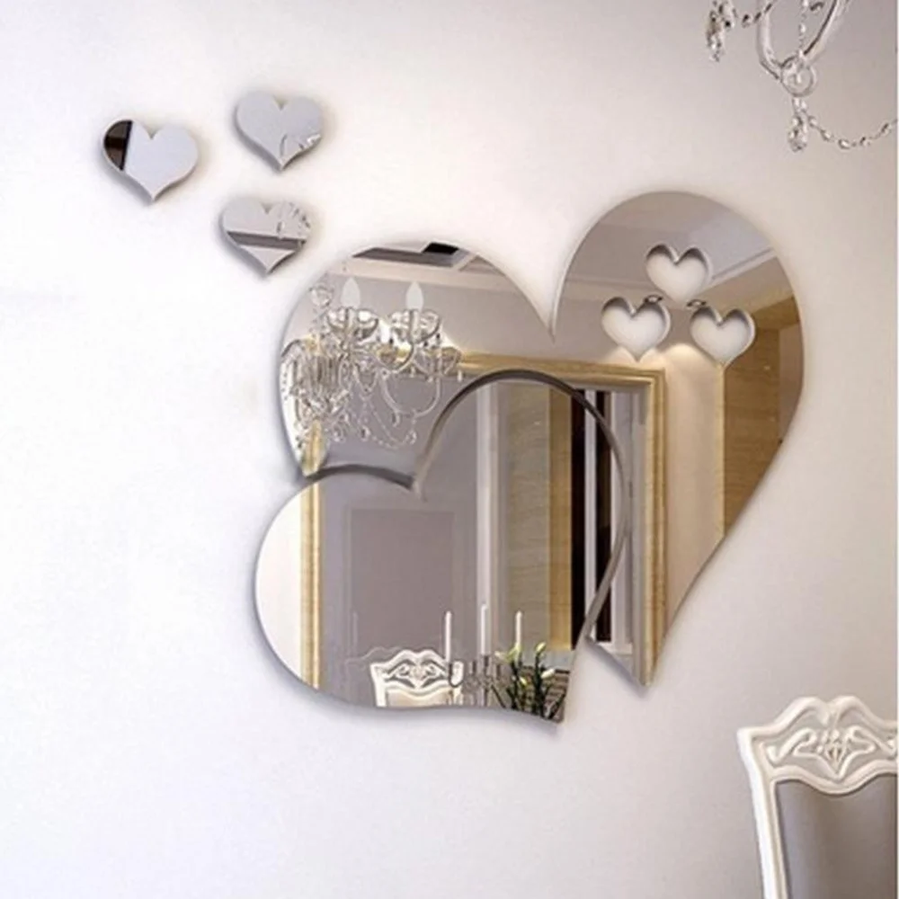 1pcs Silver 3D Mirror Heart Wall Decal Stickers Lovely DIY Home decor Art Mural Bedroom Decoration
1pcs Silver 3D Mirror Heart Wall Decal Stickers Lovely DIY Home decor Art Mural Bedroom Decoration