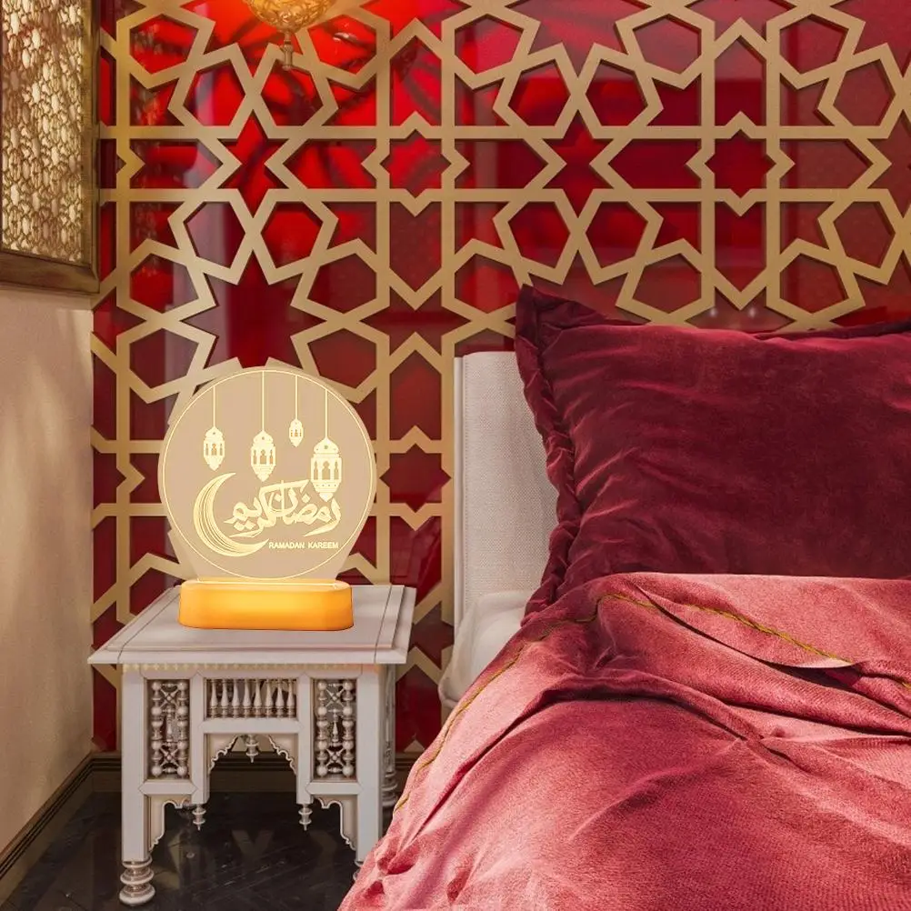 3D Night Light With Remote Control Calligraphy Crescent Lantern Candle Shaped Ramadan Decor For Bedroom Living Room
3D Night Light With Remote Control Calligraphy Crescent Lantern Candle Shaped Ramadan Decor For Bedroom Living Room