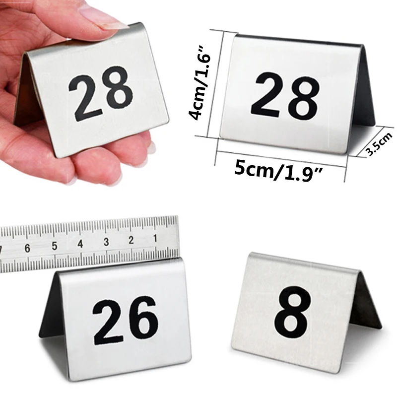 Hot 1- 25 Stainless Steel Table Numbers Durable Number Cards Small Table sign card Double-Sizes Restaurant Hotel Cafe Bar 5x4cm
Hot 1- 25 Stainless Steel Table Numbers Durable Number Cards Small Table sign card Double-Sizes Restaurant Hotel Cafe Bar 5x4cm