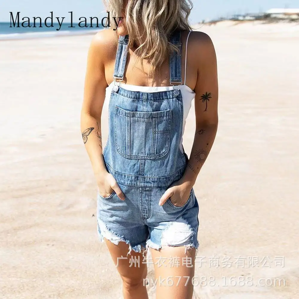 Джинсовые шорты на лямках Mandylandy, летние модные прямые джинсовые шорты с дырками на лямках, женские повседневные шорты с карманами и простро...
Джинсовые шорты на лямках Mandylandy, летние модные прямые джинсовые шорты с дырками на лямках, женские повседневные шорты с карманами и простро...