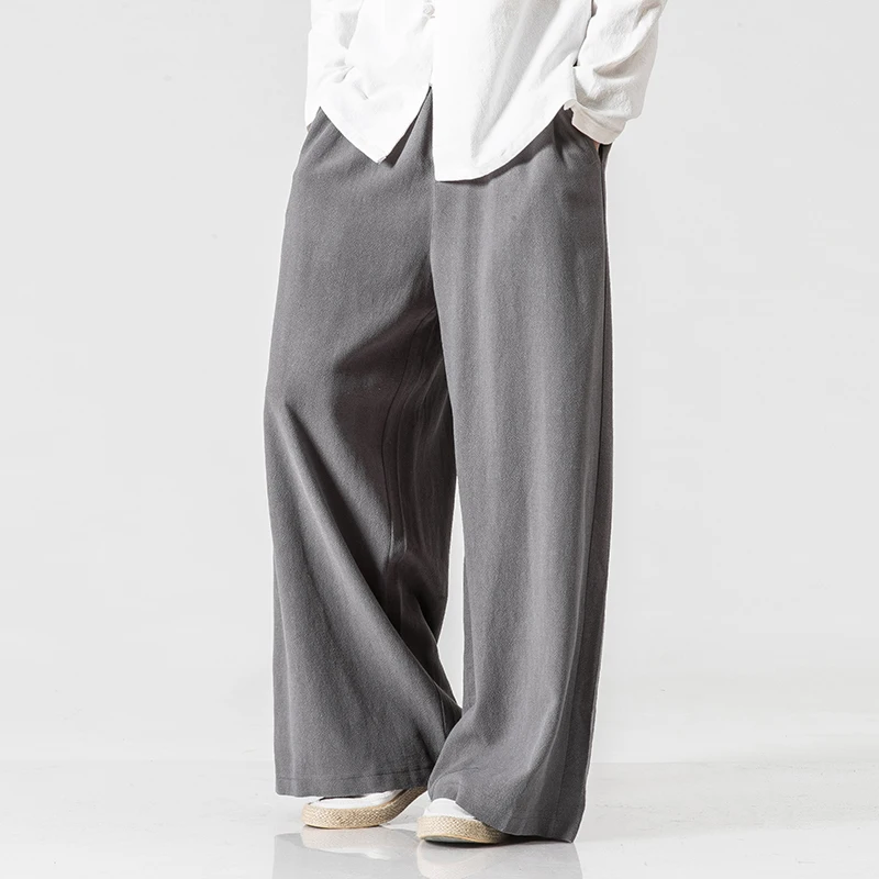 2021 Chinese Style Men's Loose Cotton Linen Pants Retro Wide-leg Hakama Plus Size Harajuku Casual Pants 5xl Men Clothing
2021 Chinese Style Men's Loose Cotton Linen Pants Retro Wide-leg Hakama Plus Size Harajuku Casual Pants 5xl Men Clothing