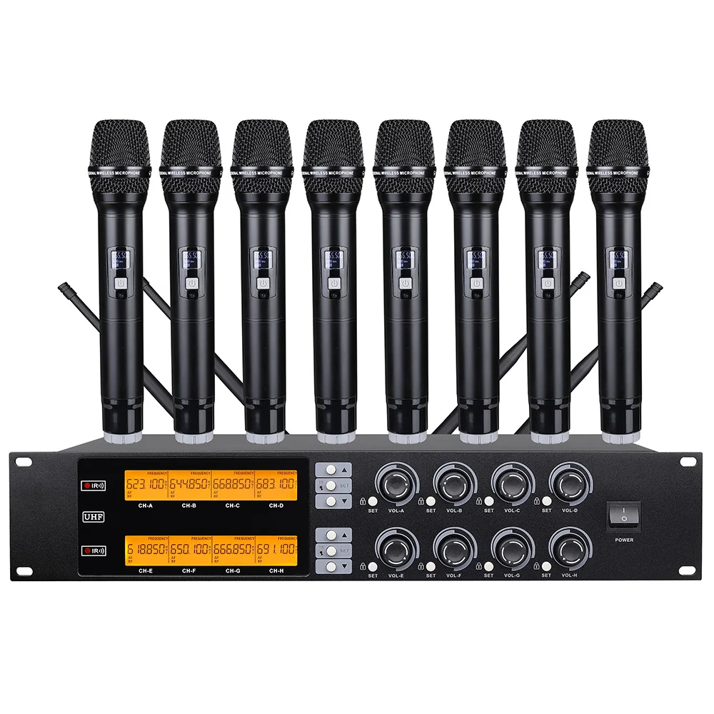 Professional UHF wireless microphone 8 channel handheld microphone lavalier microphone stage performance conference microphone
Professional UHF wireless microphone 8 channel handheld microphone lavalier microphone stage performance conference microphone