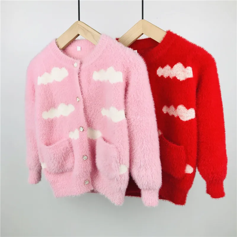 cloud fall winter autumn toddler girl sweater warm knitted kids clothing girls top 4 years christmas baby cardigan | Детская одежда и