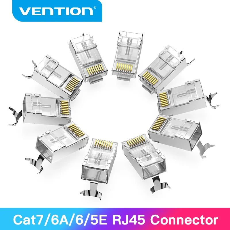 Vention RJ45 Connector Cat7 RJ45 Modular Ethernet Cable Head Plug Gold-plated Cat6 Crimp Network RJ45 Crimper Connector Cat7
Vention RJ45 Connector Cat7 RJ45 Modular Ethernet Cable Head Plug Gold-plated Cat6 Crimp Network RJ45 Crimper Connector Cat7