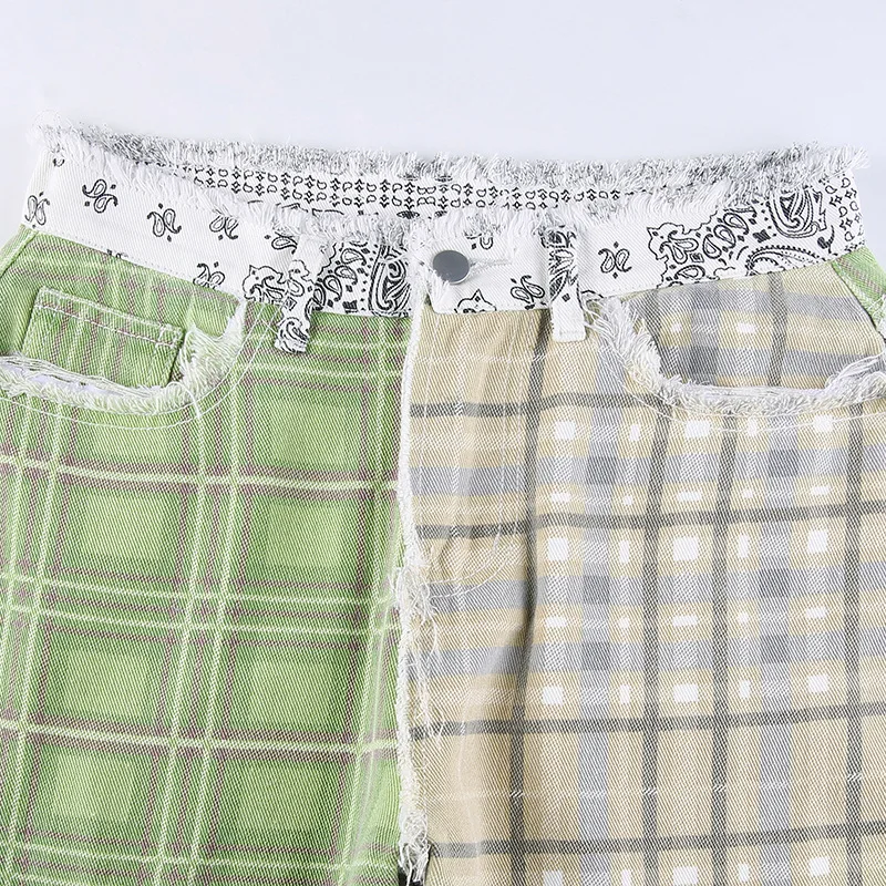 Women Jeans Plaid Print Y2k Patching Sew Stitch Jeans Woman Hip Hop Hight Waist Denim Loose Long Pants Fashion Chic Streetwear
Women Jeans Plaid Print Y2k Patching Sew Stitch Jeans Woman Hip Hop Hight Waist Denim Loose Long Pants Fashion Chic Streetwear