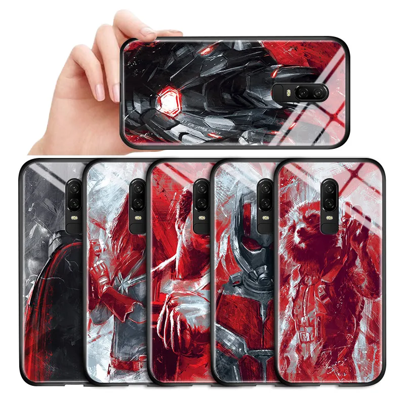 Задняя крышка из закаленного стекла для OnePlus 6 6T 7 7T 8 Pro Nord чехол телефона Avengers Captain
