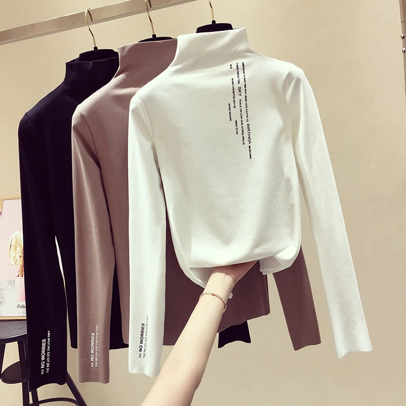 High quality high collar women's 2019 new fall and winter fit Top Long Sleeve T-Shirt women's style inside the shirts plus size
High quality high collar women's 2019 new fall and winter fit Top Long Sleeve T-Shirt women's style inside the shirts plus size