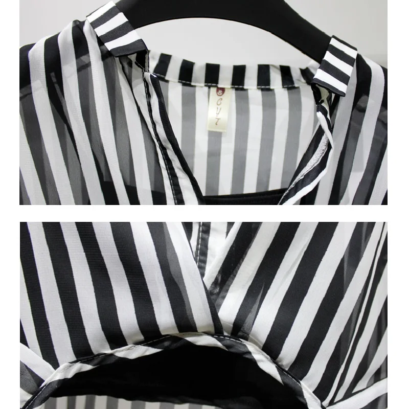 Ladies 2021 Two Piece Set Leopard Chiffon Shirts Summer Half Sleeve Loose V-Neck Women Casual Blouse Sexy Plus Size Striped Tops
Ladies 2021 Two Piece Set Leopard Chiffon Shirts Summer Half Sleeve Loose V-Neck Women Casual Blouse Sexy Plus Size Striped Tops