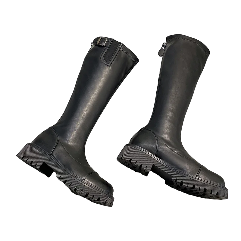 Женские сапоги до колена на платформе, на высоком каблуке 
Женские сапоги до колена на платформе, на высоком каблуке