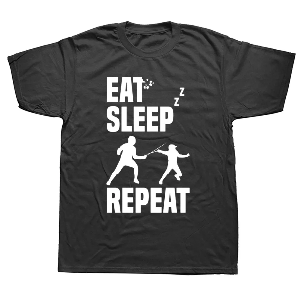 Funny Sports Eat Sleep Fencing Fencers Fight T Shirts Graphic Fashion New Cotton Short Sleeve O-Neck Harajuku T-shirt
Funny Sports Eat Sleep Fencing Fencers Fight T Shirts Graphic Fashion New Cotton Short Sleeve O-Neck Harajuku T-shirt