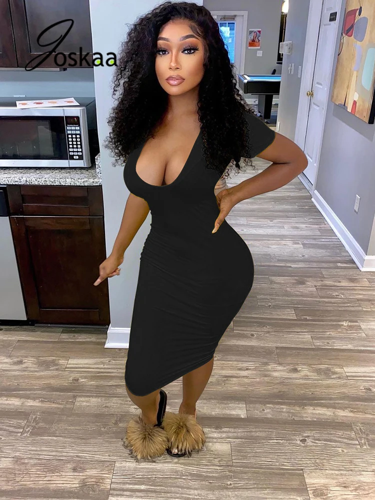 Joskaa V Neck Maxi Dress Short Sleeve Bandage Slim Hips Solid Summer Women Bodycon Strench Elegant Prom Dresses 2021 Clubwear
Joskaa V Neck Maxi Dress Short Sleeve Bandage Slim Hips Solid Summer Women Bodycon Strench Elegant Prom Dresses 2021 Clubwear