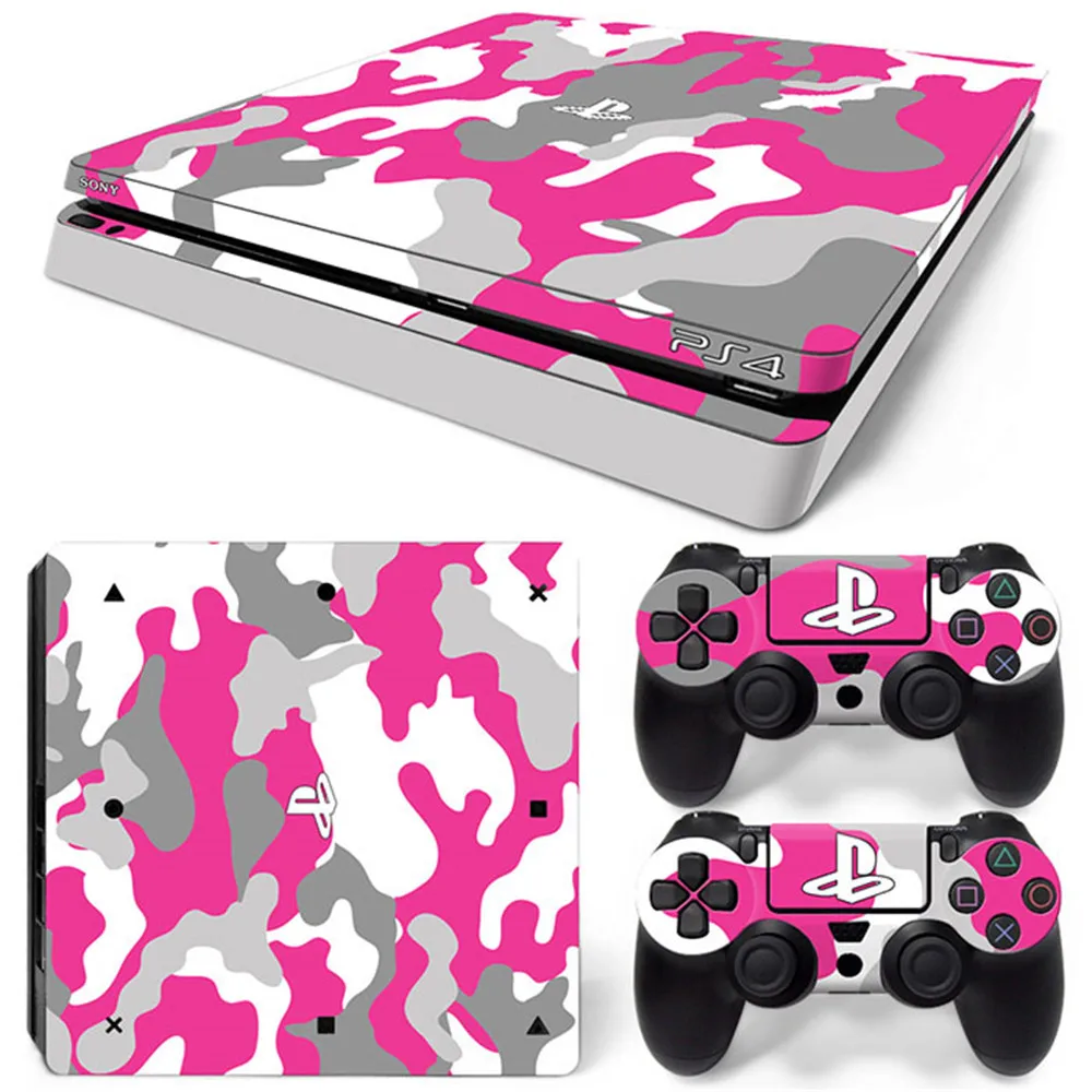 Наклейка для PS4 Slim Console Dark Skin Виниловая наклейка + 2 контроллера | Электроника