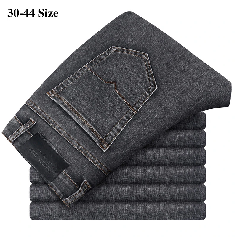 Puls Size 40 42 44 46 Summer New Thin Straight Gray Jeans Classic Style Advanced Stretch Denim Trousers Male Loose Pants Brand
Puls Size 40 42 44 46 Summer New Thin Straight Gray Jeans Classic Style Advanced Stretch Denim Trousers Male Loose Pants Brand