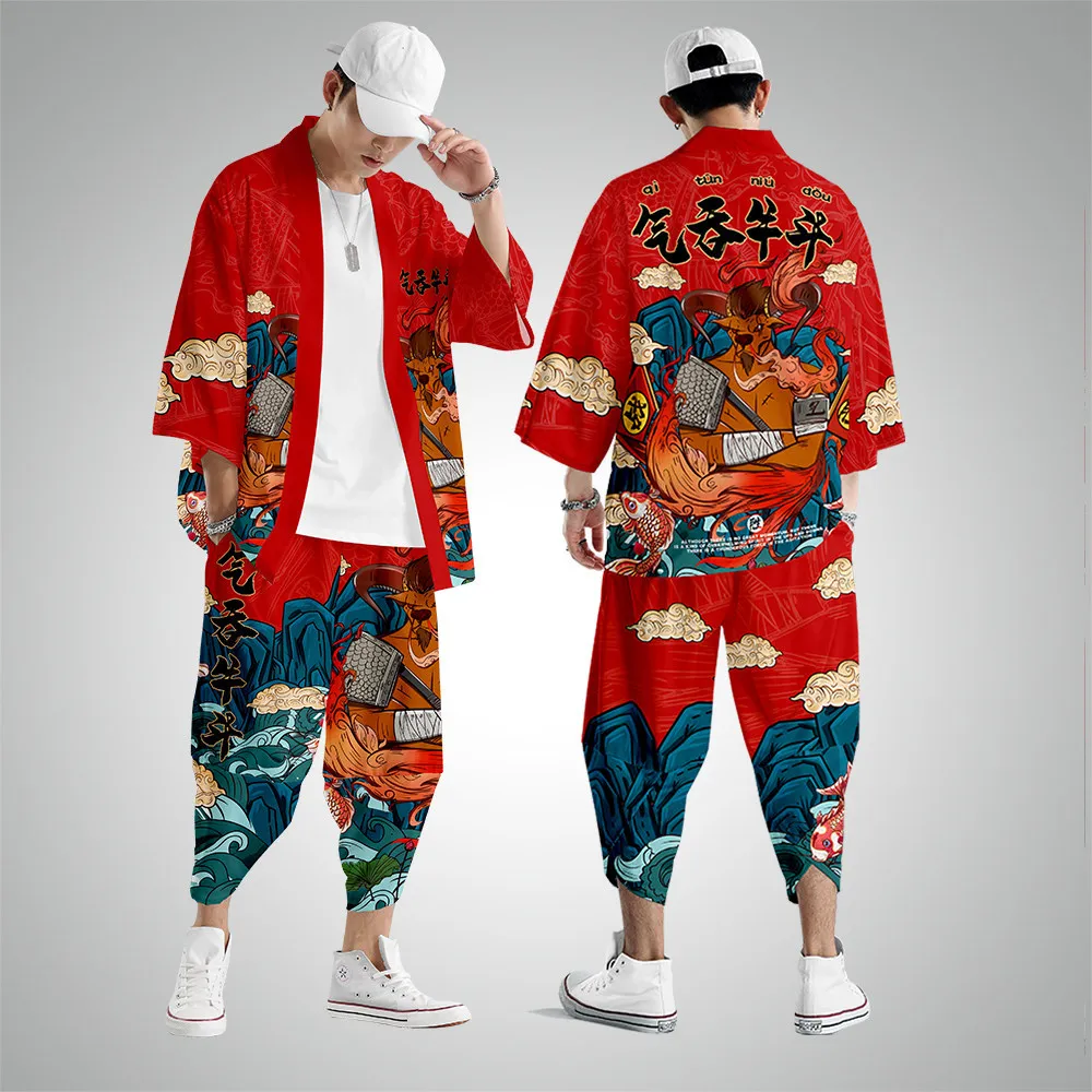 Couple Cartoon Printed Traditional Clothing Kimono Pants Men Retro Yukata Asian Fashion Tang Suit Harajuku Hanfu Yukata Jacket
Couple Cartoon Printed Traditional Clothing Kimono Pants Men Retro Yukata Asian Fashion Tang Suit Harajuku Hanfu Yukata Jacket