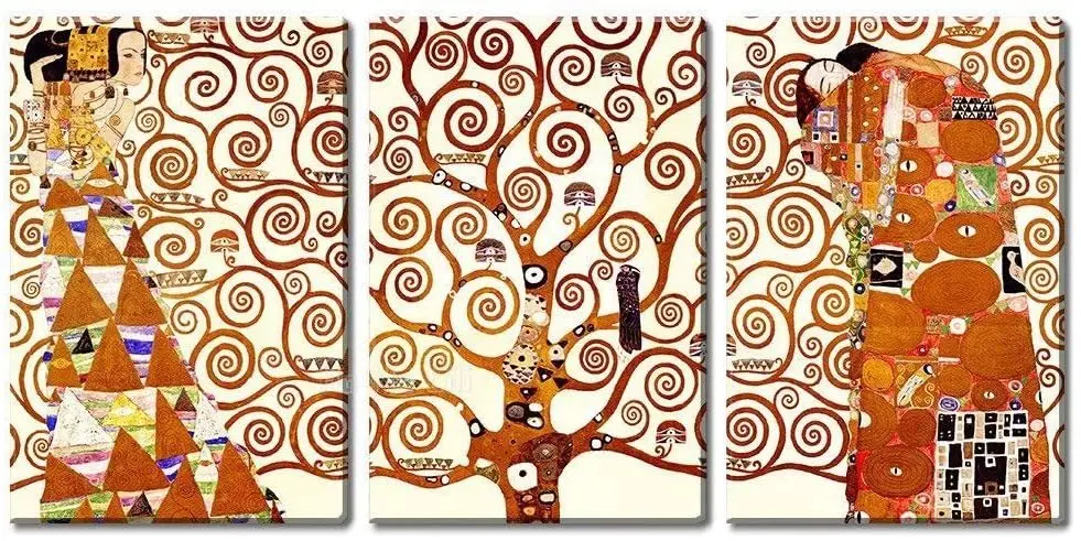 3 Panel World Famous Painting Reproduction On Canvas Wall Art Tree Of Life By Gustav Klimt Modern Home Art 
3 Panel World Famous Painting Reproduction On Canvas Wall Art Tree Of Life By Gustav Klimt Modern Home Art