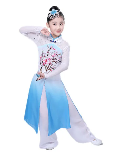Girls new children's classical dance high quality embroidery elegant costumes fan dance costume Jiangnan umbrella dance
Girls new children's classical dance high quality embroidery elegant costumes fan dance costume Jiangnan umbrella dance