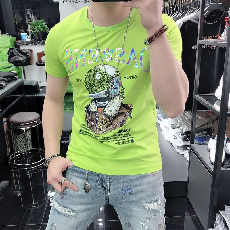 European Style Men's Ironing T-shirt Men's 2021 New Summer Heavy Industry Slim Print Cotton Short Sleeve Men's Shirt
European Style Men's Ironing T-shirt Men's 2021 New Summer Heavy Industry Slim Print Cotton Short Sleeve Men's Shirt