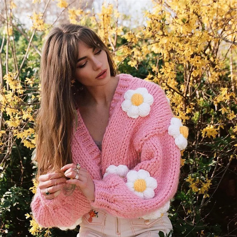 Fashion Sweet Floral Knitted Cardigan Sweaters for Women Autumn Cute Pink Print Sun Flower Streetwear Office Lady Sweater 2022
Fashion Sweet Floral Knitted Cardigan Sweaters for Women Autumn Cute Pink Print Sun Flower Streetwear Office Lady Sweater 2022