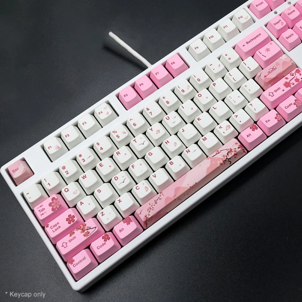 104 Keys PBT Pink Sakura Pattern Keycaps Replacement Set Keyboard Accessory Sakura Pattern Durable Large Compatibility Keycaps
104 Keys PBT Pink Sakura Pattern Keycaps Replacement Set Keyboard Accessory Sakura Pattern Durable Large Compatibility Keycaps