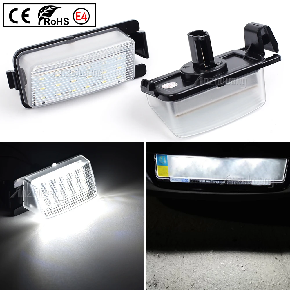 

2pc LED License Number Plate Lights Lamp For Nissan Versa 4D 5D Livina GTR R35 Cube Z12 370Z Z34 Leaf For Infiniti G35 G37