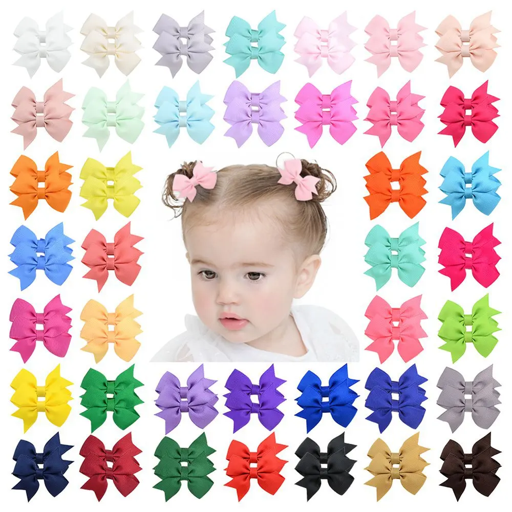 

2 Pieces/lots Hair Bows Hairpins Solid Small Bow Hairpin Bows for Girls Barrette Clip Baby Headdress for Girls Hair Accessories