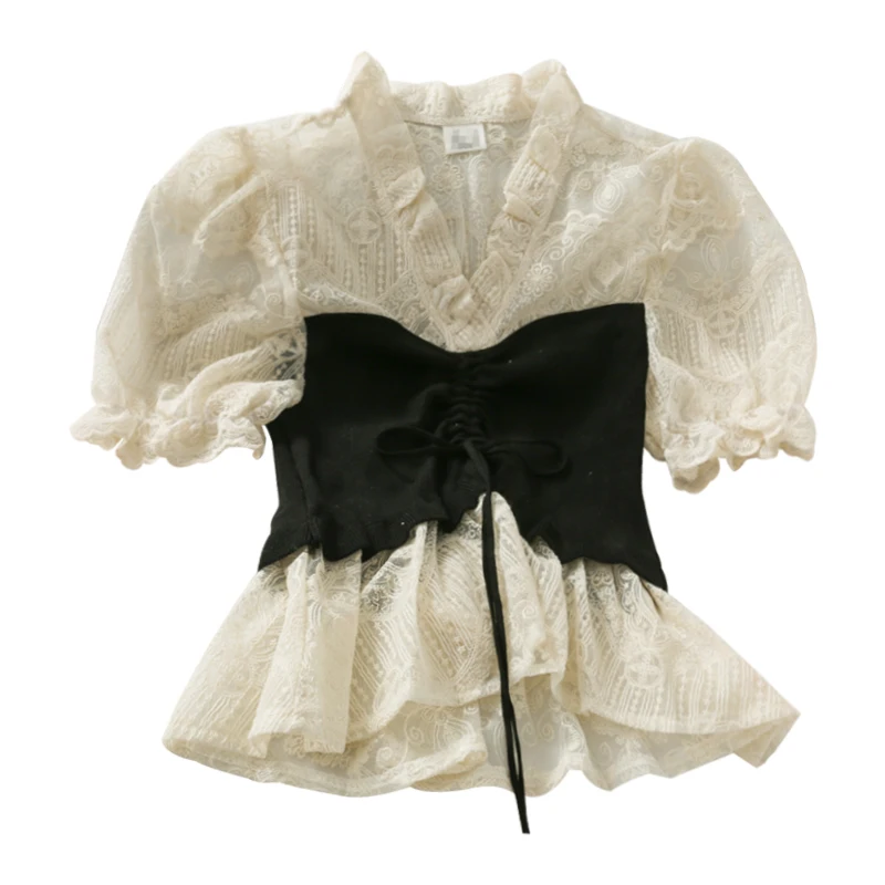 agaric v-neck shirt bud silk unlined upper garment of girl summer show thin smoke rope lacing skirt waist coat
agaric v-neck shirt bud silk unlined upper garment of girl summer show thin smoke rope lacing skirt waist coat