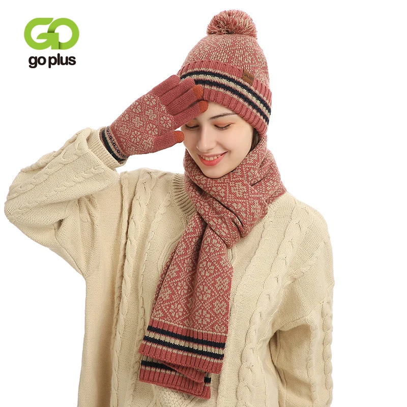 GOPLUS Black Winter Knitted Hats for Women Set Cap Scarf Gloves Womans 3 Pieces Set Czapka Zimowa Damska Echarpe
GOPLUS Black Winter Knitted Hats for Women Set Cap Scarf Gloves Womans 3 Pieces Set Czapka Zimowa Damska Echarpe