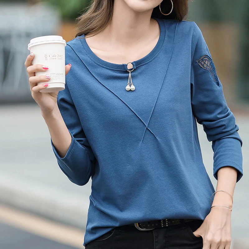 LJSXLS Beading T Shirt Bow Hollow Out Long Sleeve Women T-Shirt 2020 Autumn Cotton Casual Womens Clothing New Korean Style Tops
LJSXLS Beading T Shirt Bow Hollow Out Long Sleeve Women T-Shirt 2020 Autumn Cotton Casual Womens Clothing New Korean Style Tops