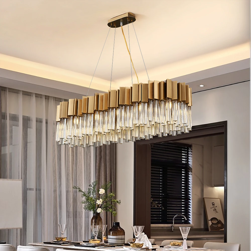 Luxury Led Crystal Chandeliers Dining Room Creative Rectangle Haning Light Fixture Gold Home Decor Lamps Modern Kitchen Lustre
Luxury Led Crystal Chandeliers Dining Room Creative Rectangle Haning Light Fixture Gold Home Decor Lamps Modern Kitchen Lustre