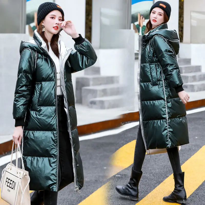 2021 New Fashion Winter Jacket Women Hooded Thick Cotton Padded Parkas Female Glossy Long Jacket Ladies Loose Warm Outwear Q983
2021 New Fashion Winter Jacket Women Hooded Thick Cotton Padded Parkas Female Glossy Long Jacket Ladies Loose Warm Outwear Q983