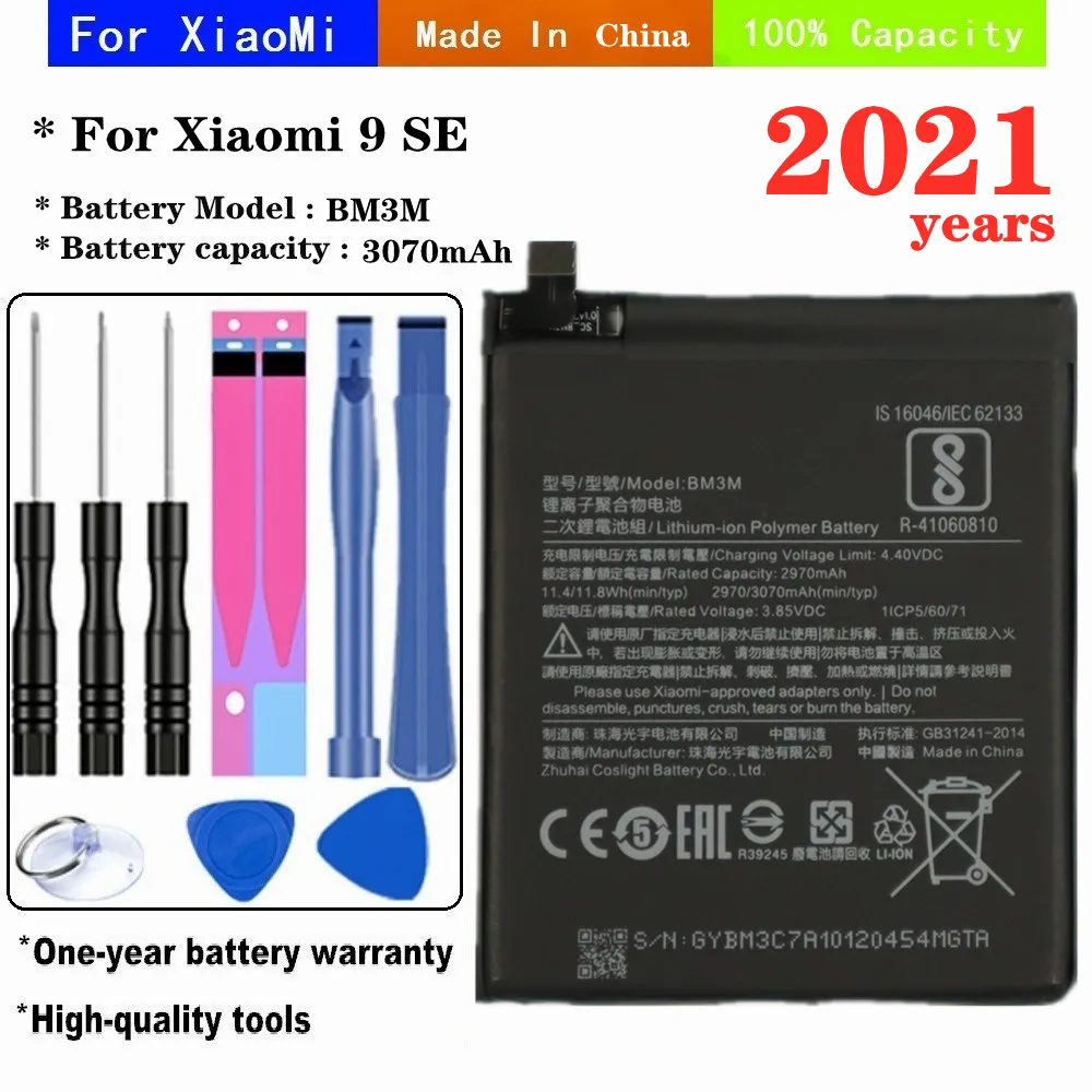 2021 Years 3070mAh BM3M Battery For Xiaomi Mi 9 SE Mi9 M9 Se Phone Battery High Capacity Rechargeable Batteries
2021 Years 3070mAh BM3M Battery For Xiaomi Mi 9 SE Mi9 M9 Se Phone Battery High Capacity Rechargeable Batteries