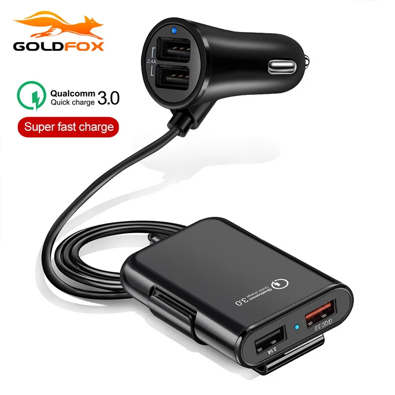 Автомобильное зарядное устройство с 4 USB-портами 8 А | Мобильные телефоны и