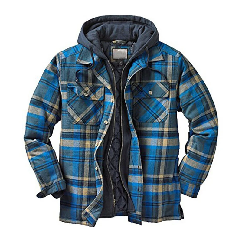Blends Quilted Thick Plaid Long-Sleeved Loose Jacket Men's Hoodie Quilted Lined Flannel Hooded Full-Zip Shirt Jacket TY66
Blends Quilted Thick Plaid Long-Sleeved Loose Jacket Men's Hoodie Quilted Lined Flannel Hooded Full-Zip Shirt Jacket TY66